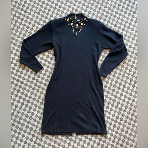 Vintage John Richard bejeweled sweater dress med